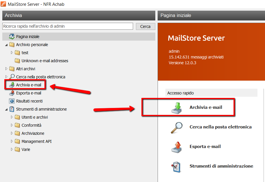 instaling MailStore Server 13.2.1.20465 / Home 23.3.1.21974